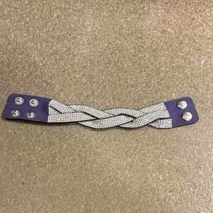 Silver and purple Braided Bracelet